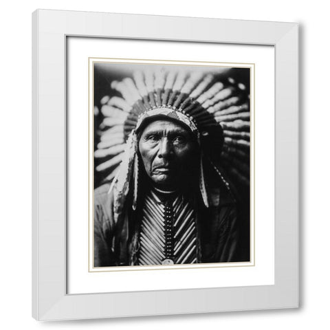 Three Horses Black and White White Modern Wood Framed Art Print with Double Matting by Curtis, Edward