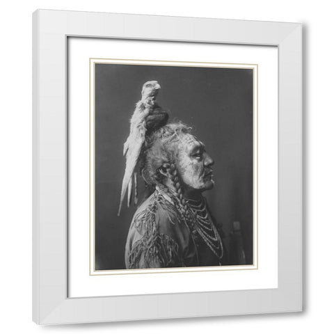 Two Whistles, Apsaroke White Modern Wood Framed Art Print with Double Matting by Curtis, Edward