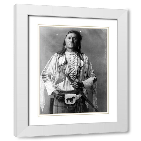 Holds The Enemy White Modern Wood Framed Art Print with Double Matting by Curtis, Edward