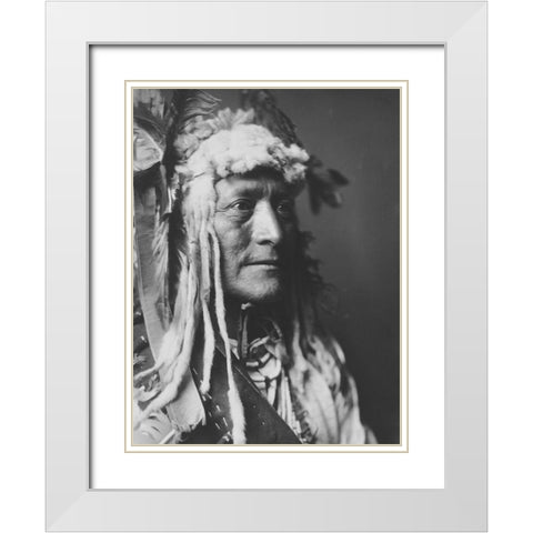 White Duck White Modern Wood Framed Art Print with Double Matting by Curtis, Edward