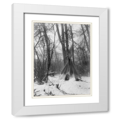 In the forest White Modern Wood Framed Art Print with Double Matting by Curtis, Edward