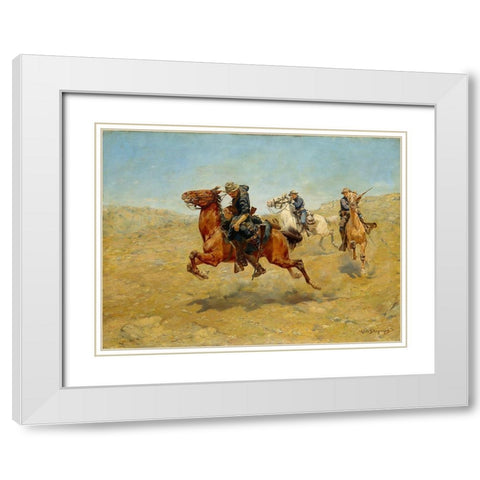 My Bunkie White Modern Wood Framed Art Print with Double Matting by Schreyvogel, Charles