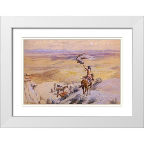 The Signal White Modern Wood Framed Art Print with Double Matting by Russell, Charles Marion