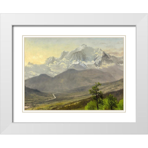 Mont Blanc White Modern Wood Framed Art Print with Double Matting by Bierstadt, Albert