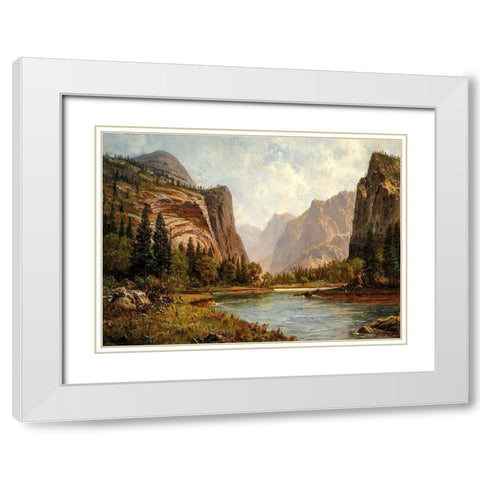 Gates of the Yosemite White Modern Wood Framed Art Print with Double Matting by Bierstadt, Albert