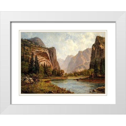 Gates of the Yosemite White Modern Wood Framed Art Print with Double Matting by Bierstadt, Albert