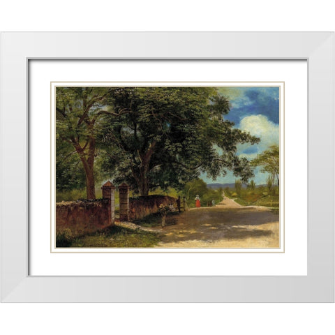 Street in Nassau White Modern Wood Framed Art Print with Double Matting by Bierstadt, Albert