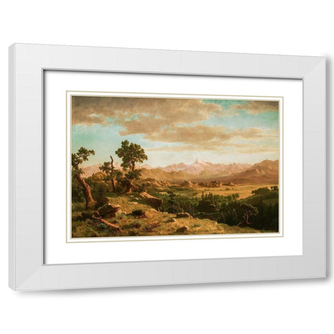 Wind River Country White Modern Wood Framed Art Print with Double Matting by Bierstadt, Albert