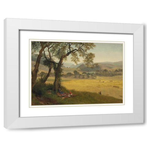 A golden summer day near Oakland White Modern Wood Framed Art Print with Double Matting by Bierstadt, Albert