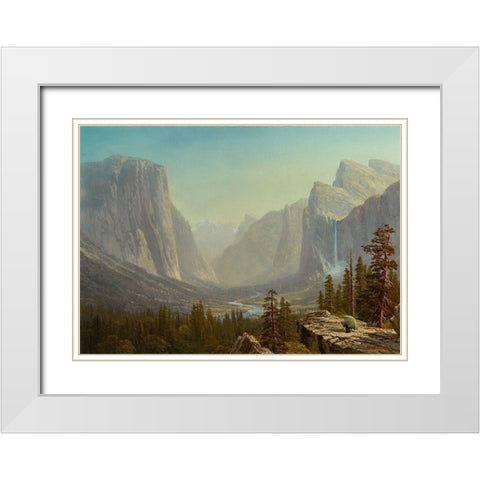 Yosemite White Modern Wood Framed Art Print with Double Matting by Bierstadt, Albert