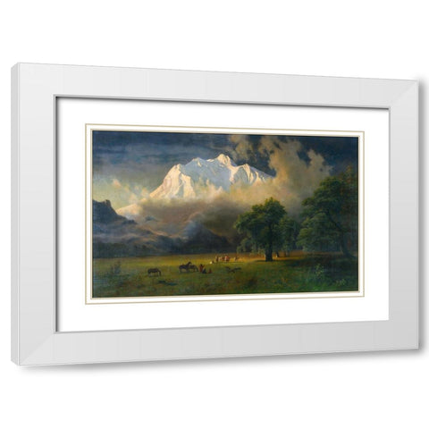 Mount Adams, Washington White Modern Wood Framed Art Print with Double Matting by Bierstadt, Albert