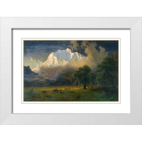 Mount Adams, Washington White Modern Wood Framed Art Print with Double Matting by Bierstadt, Albert