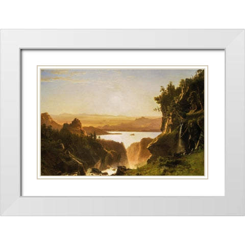Island Lake, Wind River Range, Wyoming White Modern Wood Framed Art Print with Double Matting by Bierstadt, Albert