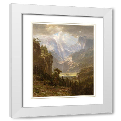 Rocky Mountains, Landers Peak White Modern Wood Framed Art Print with Double Matting by Bierstadt, Albert