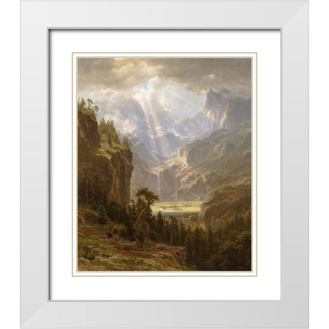 Rocky Mountains, Landers Peak White Modern Wood Framed Art Print with Double Matting by Bierstadt, Albert