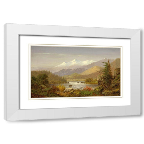Mt. Shasta and the Sacramento River White Modern Wood Framed Art Print with Double Matting by Butman, Frederick A