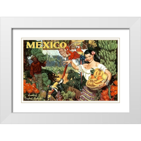 Mexico, Land of Tropical Splendor White Modern Wood Framed Art Print with Double Matting by Cornwell, Dean