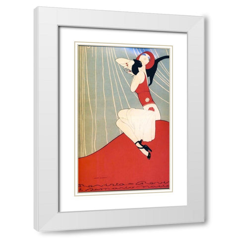 Mexican Magazine Cover 1920 Quien acaricia White Modern Wood Framed Art Print with Double Matting by Garcia Cabral, Ernesto