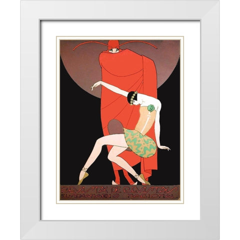 Mexican Magazine Cover 1920 Revista de Revistas White Modern Wood Framed Art Print with Double Matting by Garcia Cabral, Ernesto