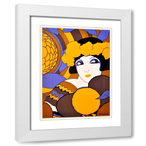 Mexican Magazine Cover 1920 Art Deco White Modern Wood Framed Art Print with Double Matting by Garcia Cabral, Ernesto