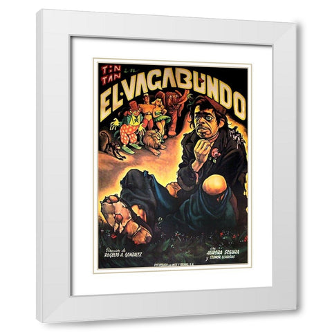 Mexican Movie Poster El Vagabundo White Modern Wood Framed Art Print with Double Matting by Garcia Cabral, Ernesto