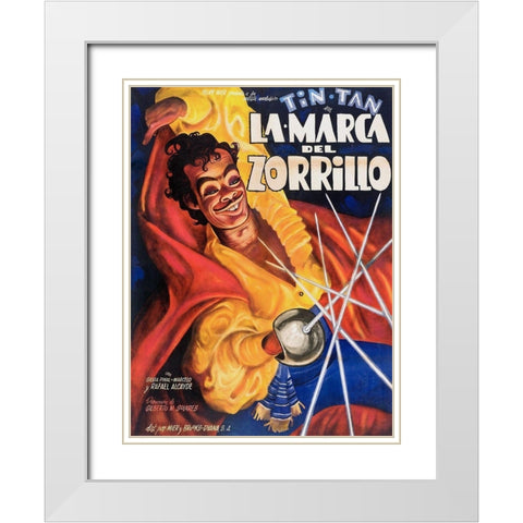 Mexican Movie Poster La Marca del Zorrillo White Modern Wood Framed Art Print with Double Matting by Garcia Cabral, Ernesto