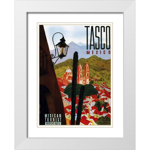 Tasco Mexico Travel Poster White Modern Wood Framed Art Print with Double Matting by Vintage Mexico Travel Poster