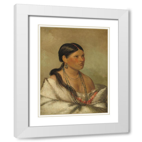 The Female Eagle - Shawano White Modern Wood Framed Art Print with Double Matting by Catlin, George
