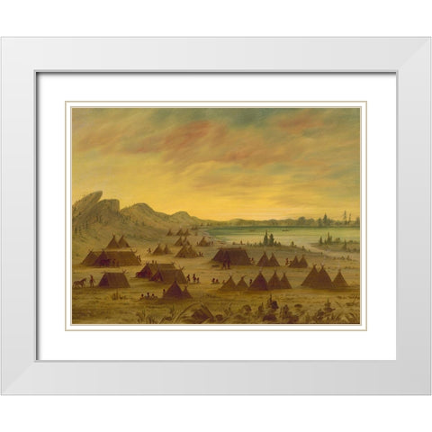 An Apachee Village, 1855-1869 White Modern Wood Framed Art Print with Double Matting by Catlin, George