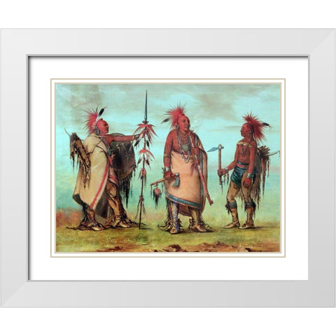 Osage Tal lee, Black Dog, Big Crow White Modern Wood Framed Art Print with Double Matting by Catlin, George