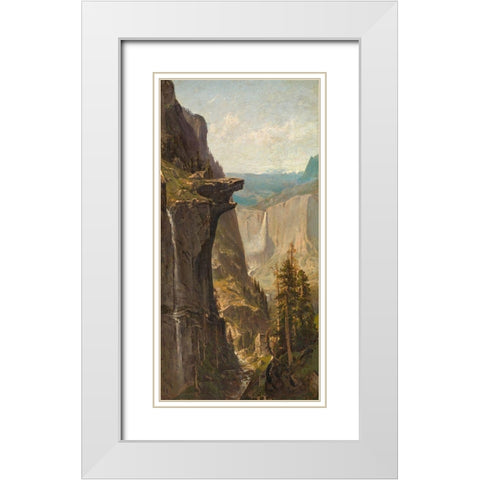 Yosemite Falls, from Glacier Point White Modern Wood Framed Art Print with Double Matting by Keith, William