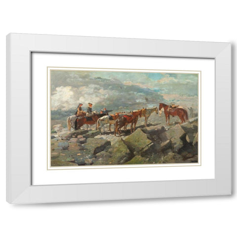 Mount WashingtonÂ  White Modern Wood Framed Art Print with Double Matting by Homer, Winslow