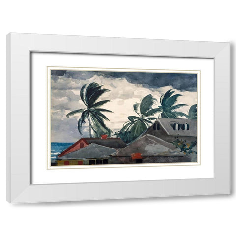 Hurricane, Bahamas White Modern Wood Framed Art Print with Double Matting by Homer, Winslow