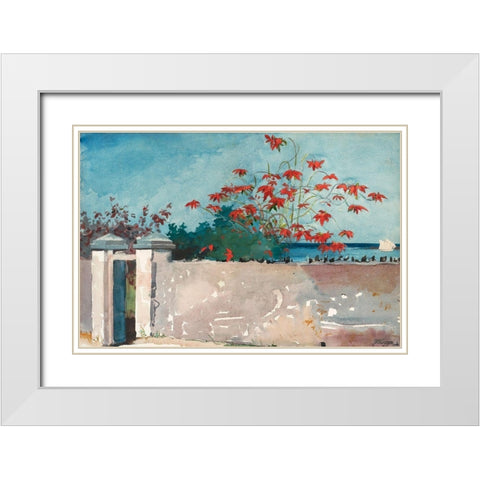 A Wall, Nassau White Modern Wood Framed Art Print with Double Matting by Homer, Winslow