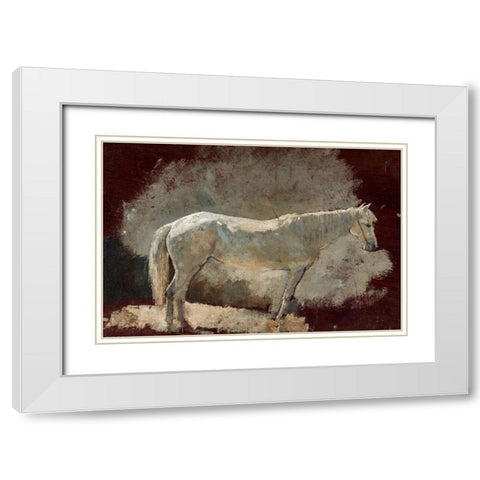 White Mare White Modern Wood Framed Art Print with Double Matting by Homer, Winslow