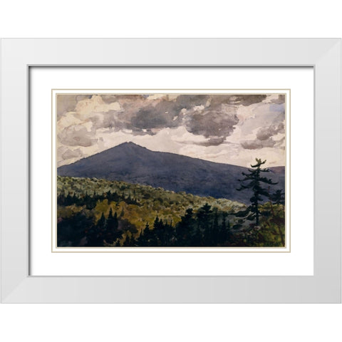 Burnt Mountain White Modern Wood Framed Art Print with Double Matting by Homer, Winslow