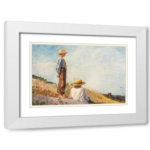 The Blue Boy White Modern Wood Framed Art Print with Double Matting by Homer, Winslow