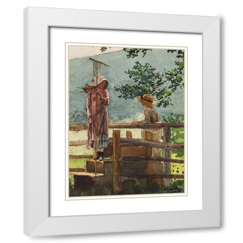 Spring White Modern Wood Framed Art Print with Double Matting by Homer, Winslow