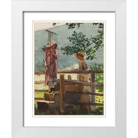 Spring White Modern Wood Framed Art Print with Double Matting by Homer, Winslow