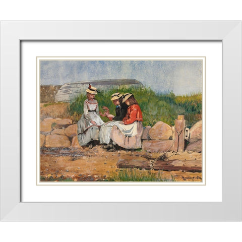 A Fishermans Daughter White Modern Wood Framed Art Print with Double Matting by Homer, Winslow