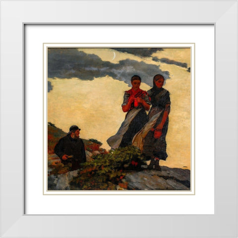 Early Evening White Modern Wood Framed Art Print with Double Matting by Homer, Winslow