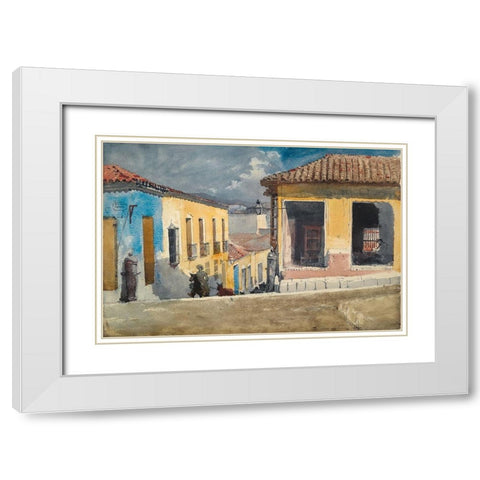 Santiago de Cuba, Street Scene White Modern Wood Framed Art Print with Double Matting by Homer, Winslow