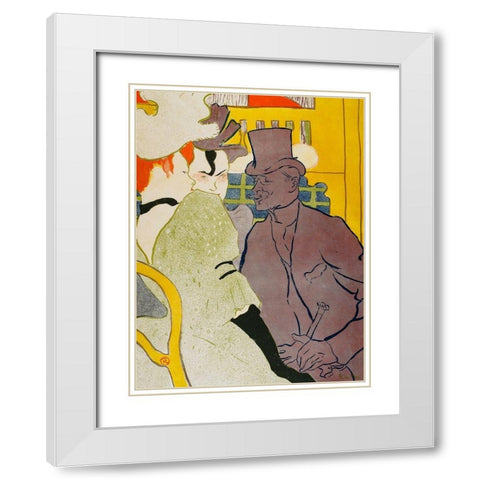 The Englishman at the Moulin Rouge White Modern Wood Framed Art Print with Double Matting by Toulouse-Lautrec, Henri de