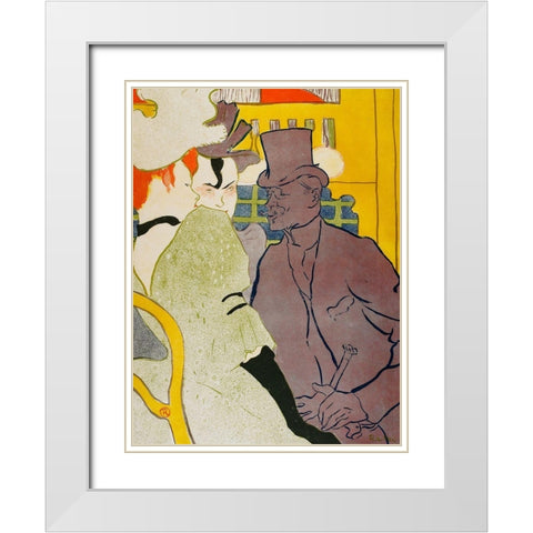 The Englishman at the Moulin Rouge White Modern Wood Framed Art Print with Double Matting by Toulouse-Lautrec, Henri de