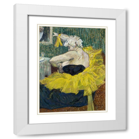 The Clown Cha-U-Kao White Modern Wood Framed Art Print with Double Matting by Toulouse-Lautrec, Henri de