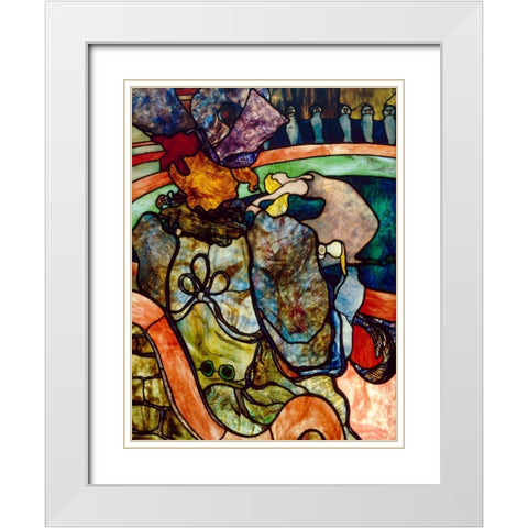 At the New Circus, Papa Chrysanthemum White Modern Wood Framed Art Print with Double Matting by Toulouse-Lautrec, Henri de