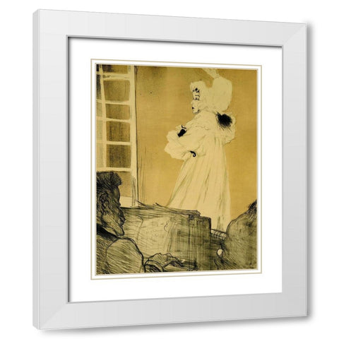 Miss May Belfort White Modern Wood Framed Art Print with Double Matting by Toulouse-Lautrec, Henri de