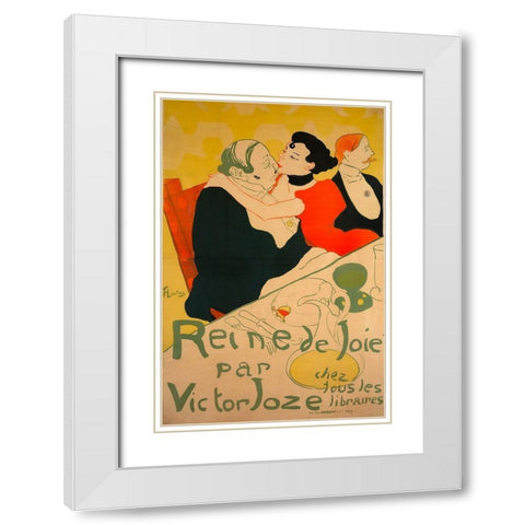 Reine de Joie White Modern Wood Framed Art Print with Double Matting by Toulouse-Lautrec, Henri de