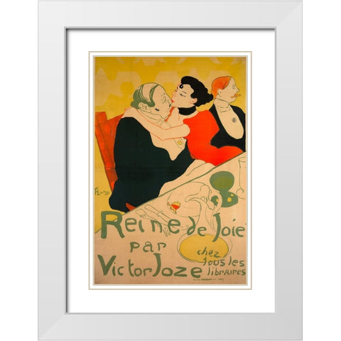 Reine de Joie White Modern Wood Framed Art Print with Double Matting by Toulouse-Lautrec, Henri de