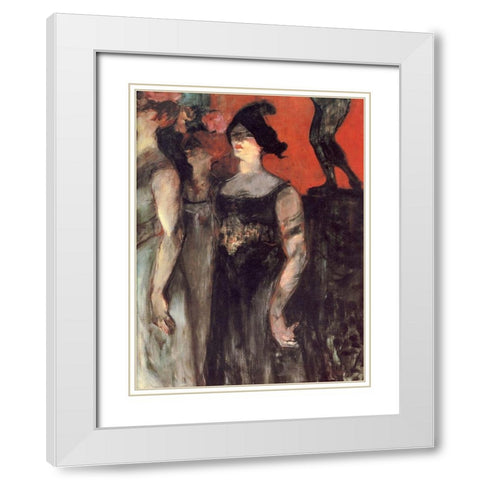 Messalina White Modern Wood Framed Art Print with Double Matting by Toulouse-Lautrec, Henri de